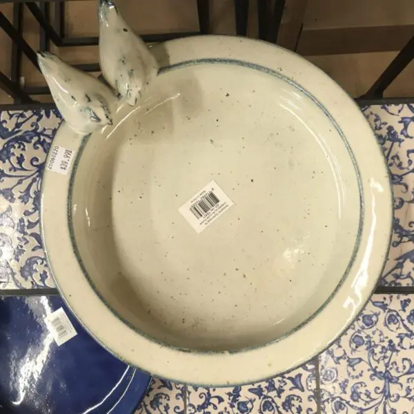 Tabletop Ceramic Birdbath (Various Colours) - For the Birds - Image 4