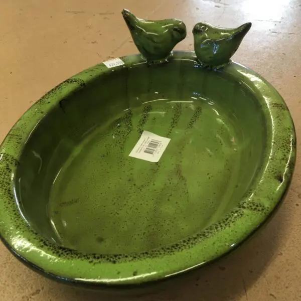 Tabletop Ceramic Birdbath (Various Colours) - For the Birds
