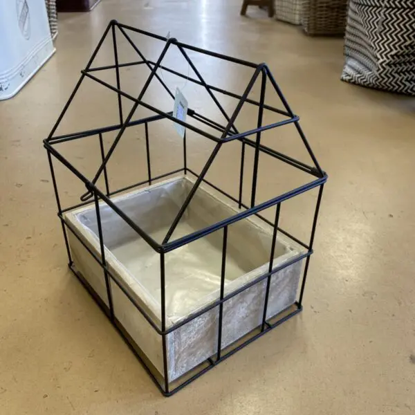 'Rustic House' Wood & Wire Open Planter (Various Sizes) - Home & Garden Decor - Image 3