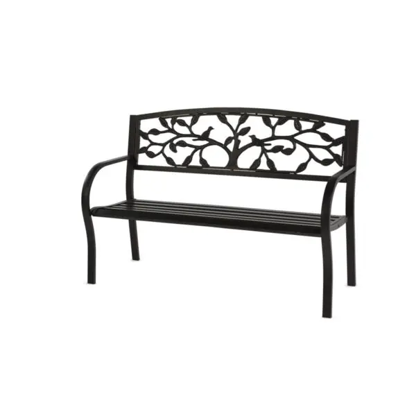 Tree of Life Metal Garden Bench - Image 2