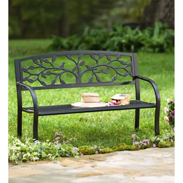 Tree of Life Metal Garden Bench