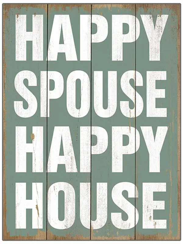 Happy Spouse, Happy House Wall Decor (Wooden)