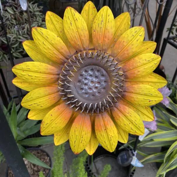 Yellow Metal Sunflower Garden Stake