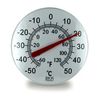 Black and White 12" Dial Thermometer