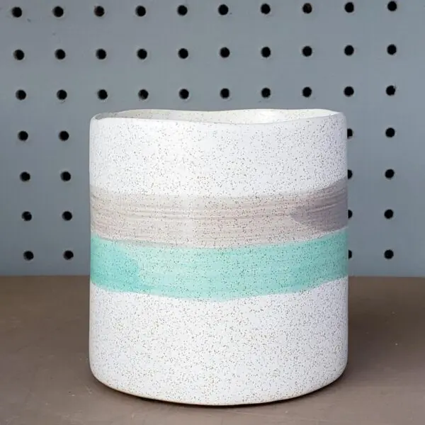 Modern Hand-Made Look Ceramic Planter - Image 3