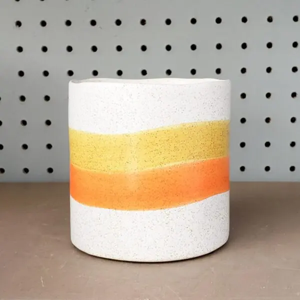 Modern Hand-Made Look Ceramic Planter - Image 2