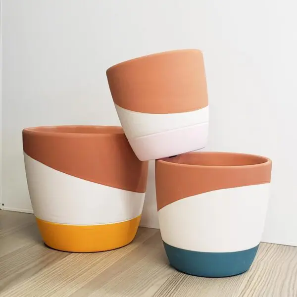 Terra Cotta Look Paint Dipped Planters