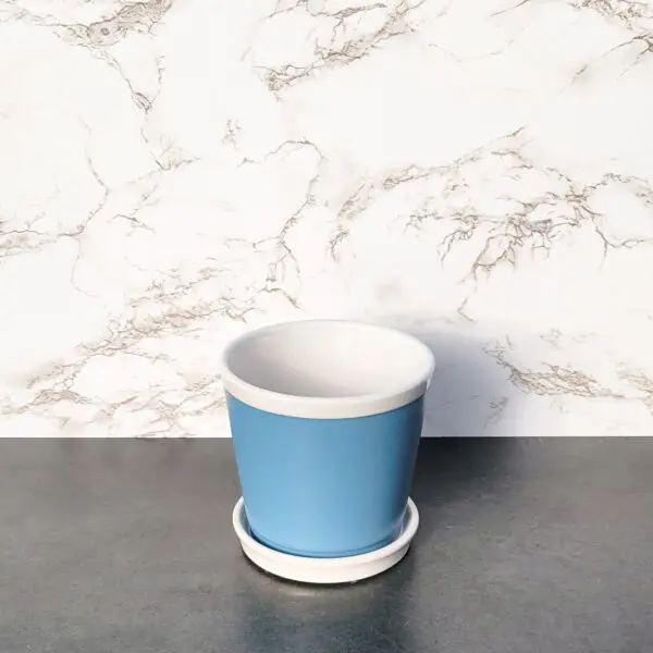 Ceramic Planter w attached drip tray