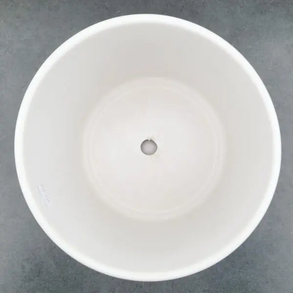 White Ceramic Plant Pot with Drainage Hole - Image 2