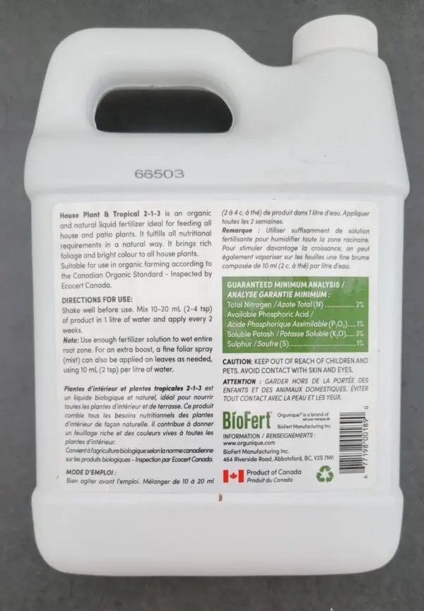 Orgunique Organic Liquid Fertilizer for Houseplants - Image 2