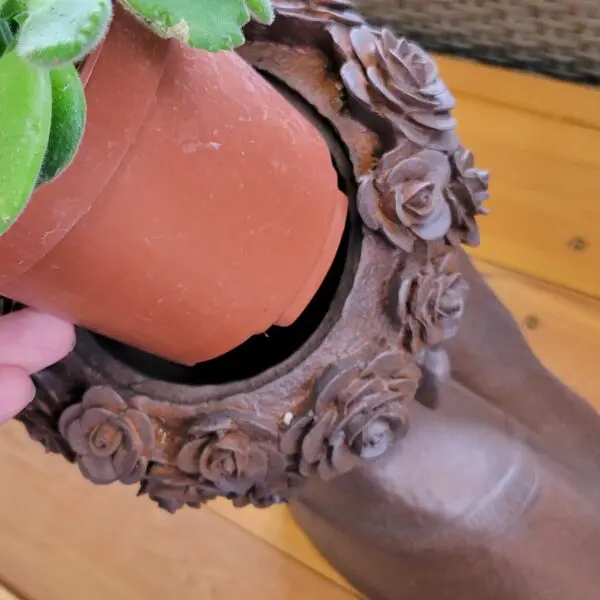 Lady Head Planter Faux Bronze / Terra Cotta finish - Image 4