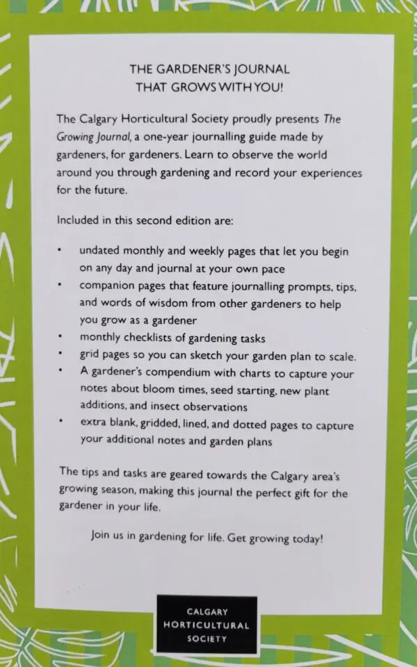 Calgary Horticultural Society Garden Journal - The Growing Journal - Image 6