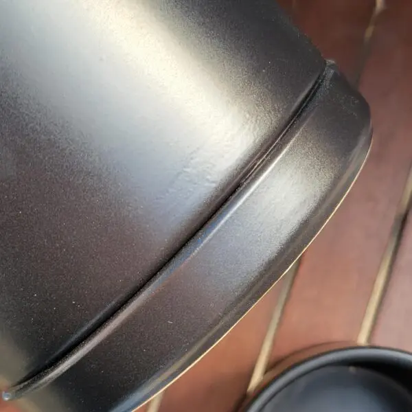Matte black planter with attached drip tray - Image 2