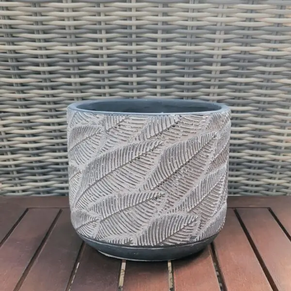 Composite textured leaf pattern plant pot