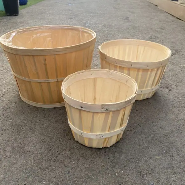 Wooden Weave Basket-Style Container
