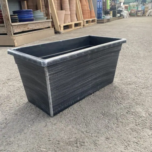 Brushed-Silver Finish Plastic Window Box Planters