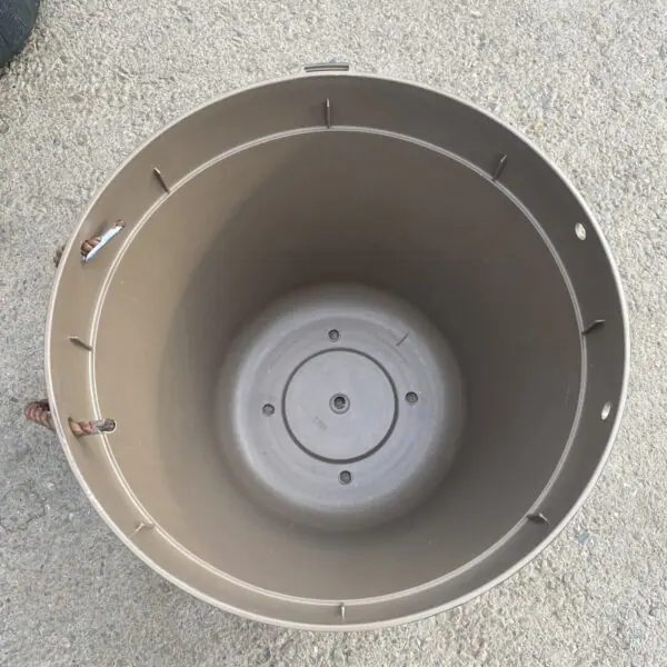 Faux Half-Barrel Plastic Pot with Rope Handles - Image 2
