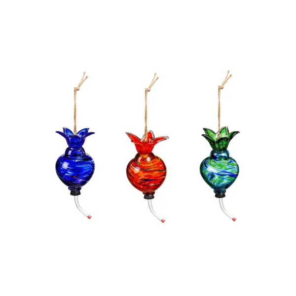 Hanging Art Glass Hummingbird Feeder with - Image 6