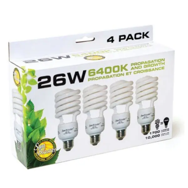 SunBlaster 26W CFL Grow Light Bulbs (6400K)