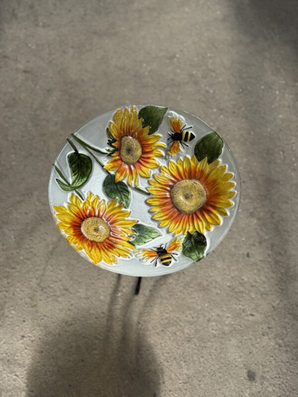 Honey Bee Glass Bird Bath - Garden Decor
